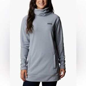 Columbia Women's Ali Peak Fleece Tunic Size Medium Light Blue / Gray Soft Cozy